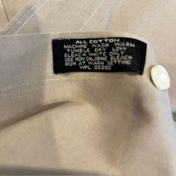 Jos. A Bank Executive Collection Men's Beige Tan Dress Shirt Cotton Size 17-33 - Picture 6 of 9